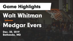 Walt Whitman  vs Medgar Evers Game Highlights - Dec. 30, 2019