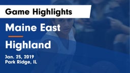 Maine East  vs Highland  Game Highlights - Jan. 25, 2019