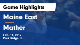 Maine East  vs Mather Game Highlights - Feb. 11, 2019