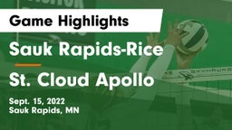 Sauk Rapids-Rice  vs St. Cloud Apollo  Game Highlights - Sept. 15, 2022