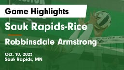 Sauk Rapids-Rice  vs Robbinsdale Armstrong  Game Highlights - Oct. 10, 2022