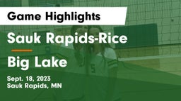 Sauk Rapids-Rice  vs Big Lake  Game Highlights - Sept. 18, 2023