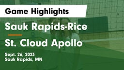 Sauk Rapids-Rice  vs St. Cloud Apollo  Game Highlights - Sept. 26, 2023