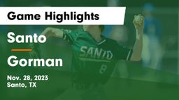 Santo  vs Gorman  Game Highlights - Nov. 28, 2023