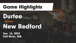Durfee  vs New Bedford  Game Highlights - Jan. 16, 2024