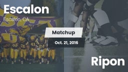 Matchup: Escalon  vs. Ripon 2016