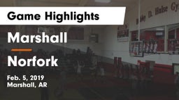 Marshall  vs Norfork Game Highlights - Feb. 5, 2019