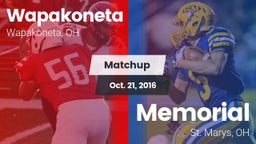 Matchup: Wapakoneta High vs. Memorial  2016