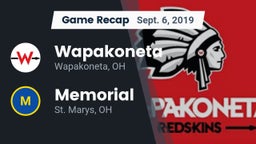 Recap: Wapakoneta  vs. Memorial  2019