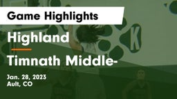 Highland  vs Timnath Middle- Game Highlights - Jan. 28, 2023