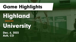 Highland  vs University  Game Highlights - Dec. 6, 2023