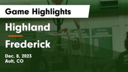 Highland  vs Frederick  Game Highlights - Dec. 8, 2023