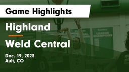 Highland  vs Weld Central  Game Highlights - Dec. 19, 2023
