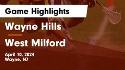 Wayne Hills  vs West Milford  Game Highlights - April 10, 2024