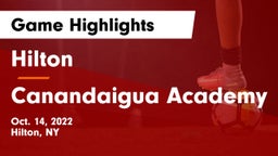 Hilton  vs Canandaigua Academy  Game Highlights - Oct. 14, 2022