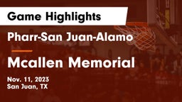 Pharr-San Juan-Alamo  vs Mcallen Memorial Game Highlights - Nov. 11, 2023
