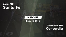 Matchup: Santa Fe  vs. Concordia  2016