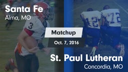 Matchup: Santa Fe  vs. St. Paul Lutheran  2016
