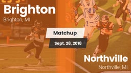 Matchup: Brighton  vs. Northville  2018