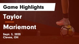 Taylor  vs Mariemont  Game Highlights - Sept. 3, 2020
