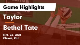 Taylor  vs Bethel Tate Game Highlights - Oct. 24, 2020