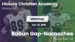 Matchup: Hickory Christian vs. Rabun Gap-Nacoochee  2016