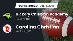 Recap: Hickory Christian Academy  vs. Carolina Christian  2018