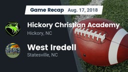 Recap: Hickory Christian Academy  vs. West Iredell  2018