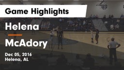 Helena  vs McAdory  Game Highlights - Dec 05, 2016