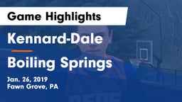 Kennard-Dale  vs Boiling Springs  Game Highlights - Jan. 26, 2019