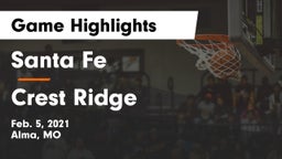 Santa Fe  vs Crest Ridge  Game Highlights - Feb. 5, 2021