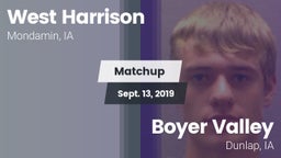 Matchup: West Harrison High vs. Boyer Valley  2019
