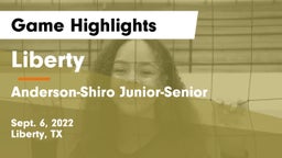 Liberty  vs Anderson-Shiro Junior-Senior  Game Highlights - Sept. 6, 2022