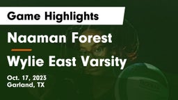 Naaman Forest  vs Wylie East Varsity Game Highlights - Oct. 17, 2023