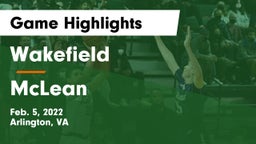 Wakefield  vs McLean  Game Highlights - Feb. 5, 2022