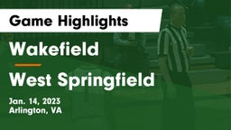 Wakefield  vs West Springfield  Game Highlights - Jan. 14, 2023