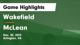 Wakefield  vs McLean  Game Highlights - Dec. 20, 2023