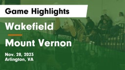 Wakefield  vs Mount Vernon   Game Highlights - Nov. 28, 2023