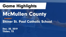 McMullen County  vs Shiner St. Paul Catholic School Game Highlights - Dec. 20, 2019