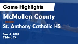 McMullen County  vs St. Anthony Catholic HS Game Highlights - Jan. 4, 2020