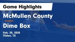 McMullen County  vs Dime Box Game Highlights - Feb. 20, 2020