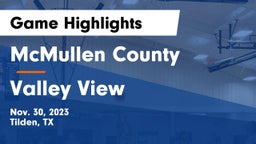 McMullen County  vs Valley View  Game Highlights - Nov. 30, 2023