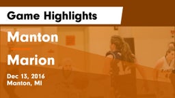 Manton  vs Marion  Game Highlights - Dec 13, 2016