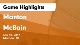 Manton  vs McBain  Game Highlights - Jan 10, 2017