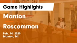 Manton  vs Roscommon  Game Highlights - Feb. 14, 2020