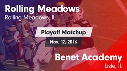 Matchup: Rolling Meadows vs. Benet Academy  2016