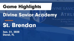 Divine Savior Academy vs St. Brendan  Game Highlights - Jan. 31, 2020