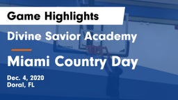Divine Savior Academy vs Miami Country Day  Game Highlights - Dec. 4, 2020