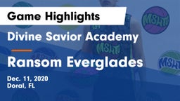 Divine Savior Academy vs Ransom Everglades Game Highlights - Dec. 11, 2020