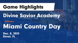 Divine Savior Academy vs Miami Country Day  Game Highlights - Dec. 8, 2023
